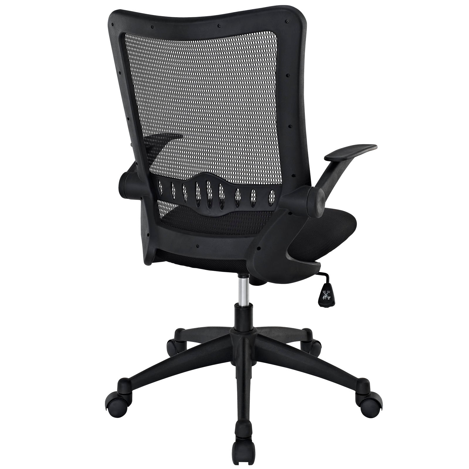 Modway Explorer Computer Desk Ergonomic Mesh Office Chair With Flip-Up Arms In Black