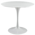 Lippa 36 Round Wood Top Dining Table - White