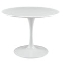 Lippa 40 Round Wood Top Dining Table - White