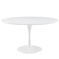 Lippa 54 Round Wood Top Dining Table - White
