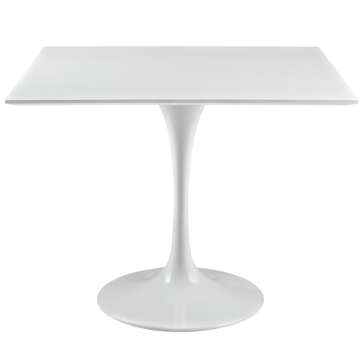 Lippa 36'' Square Dining Table - Timeless Design, Chip-Resistant Finish, Modernism Icon, Metal Tapered Base, White Top
