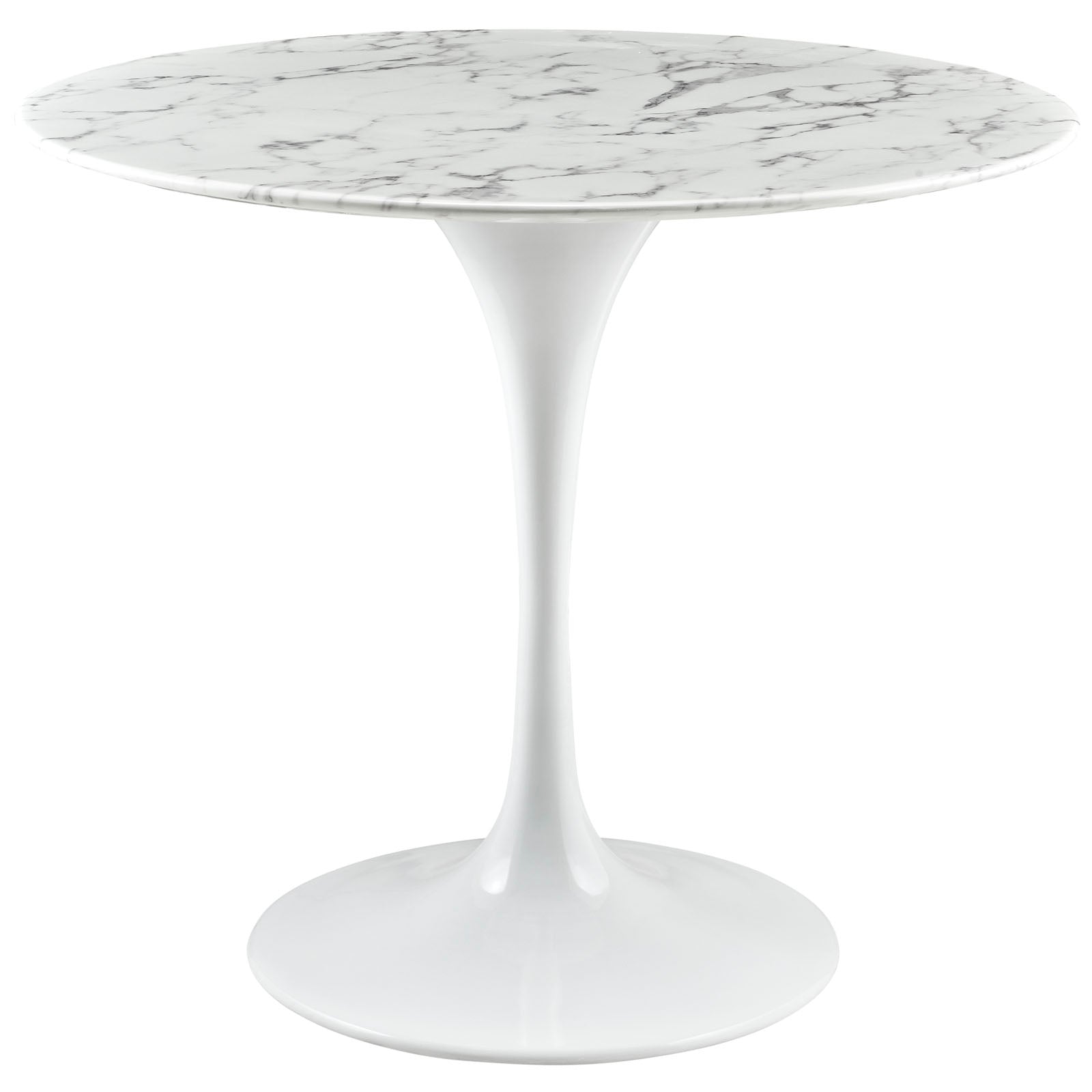 Lippa 36'' Round Artificial Marble Dining Table - White