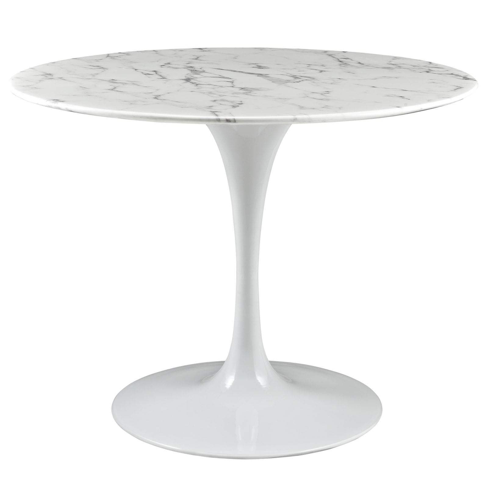 Lippa 40 Round Artificial Marble Dining Table - White