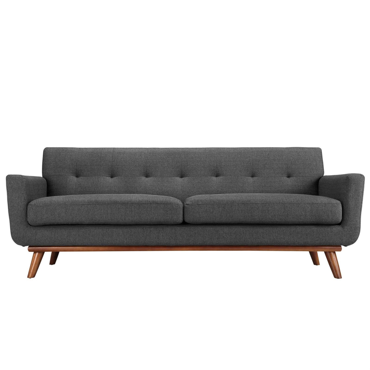 Engage Sofa - Relaxing, Spacious, and Elegant | Cherry Wood Legs | Gray Upholstered Fabric | Perfect Addition to Any Room