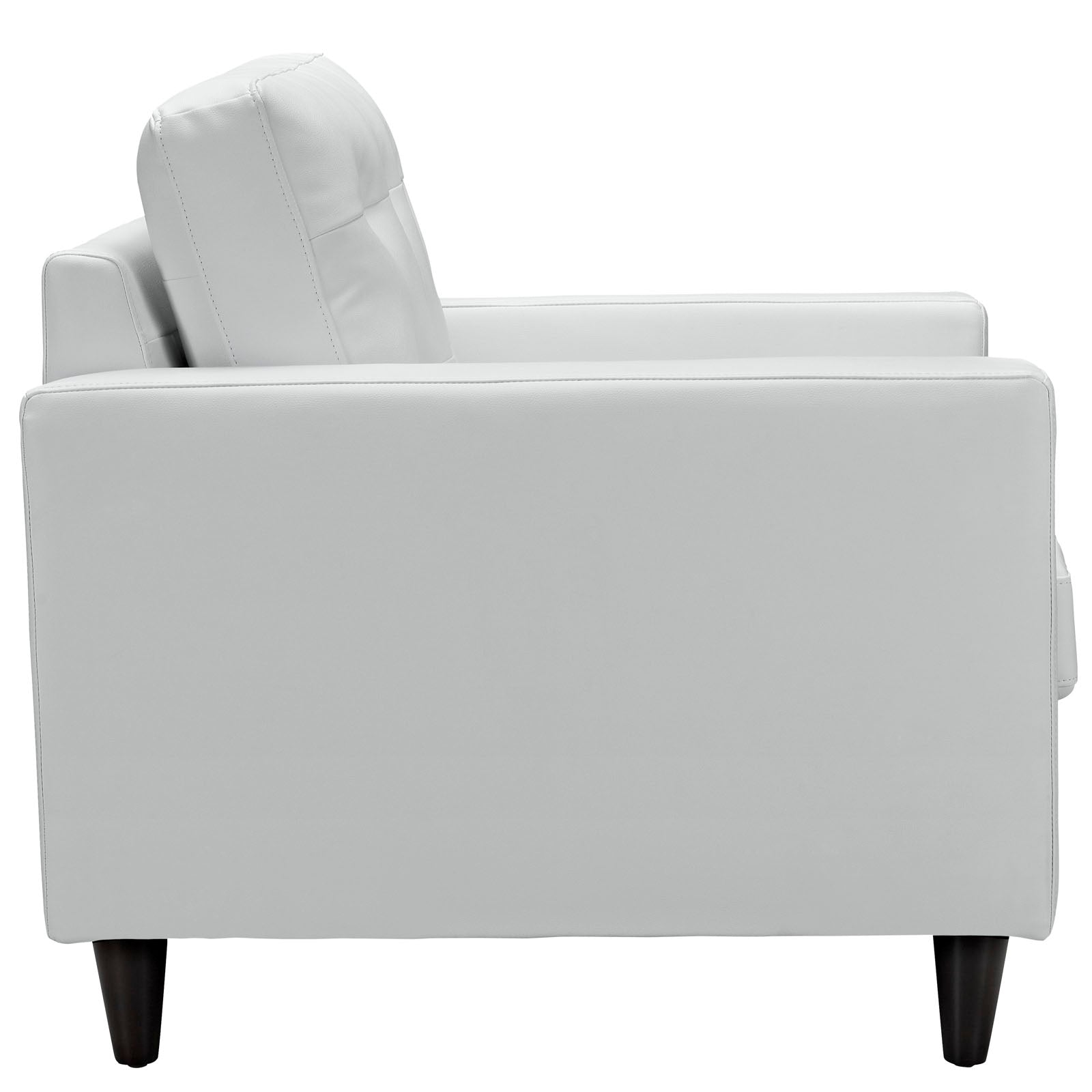 Modway Empress Mid-Century Modern Upholstered Leather Two Armchair Set White