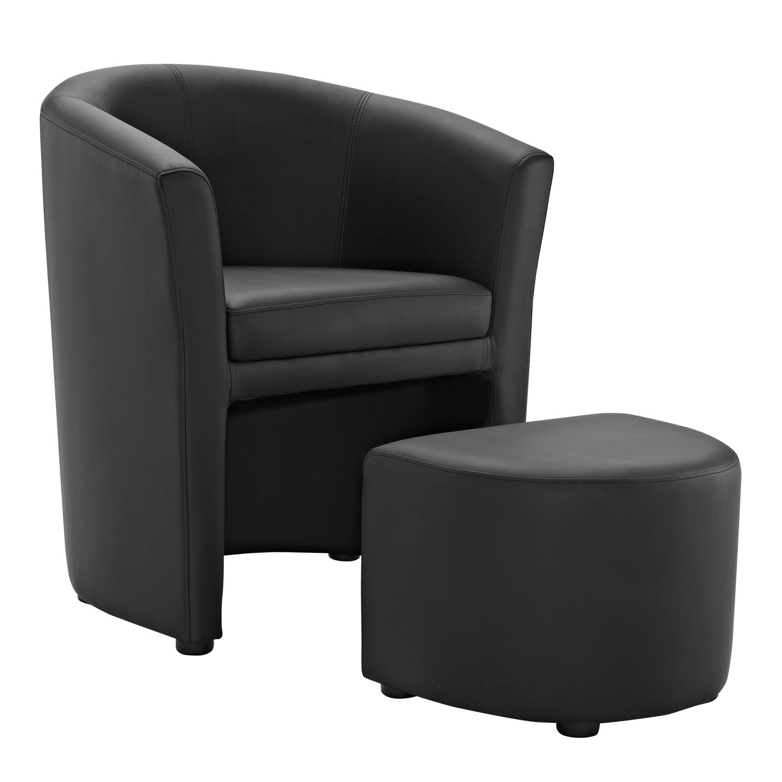 Divulge Armchair and Ottoman  Black