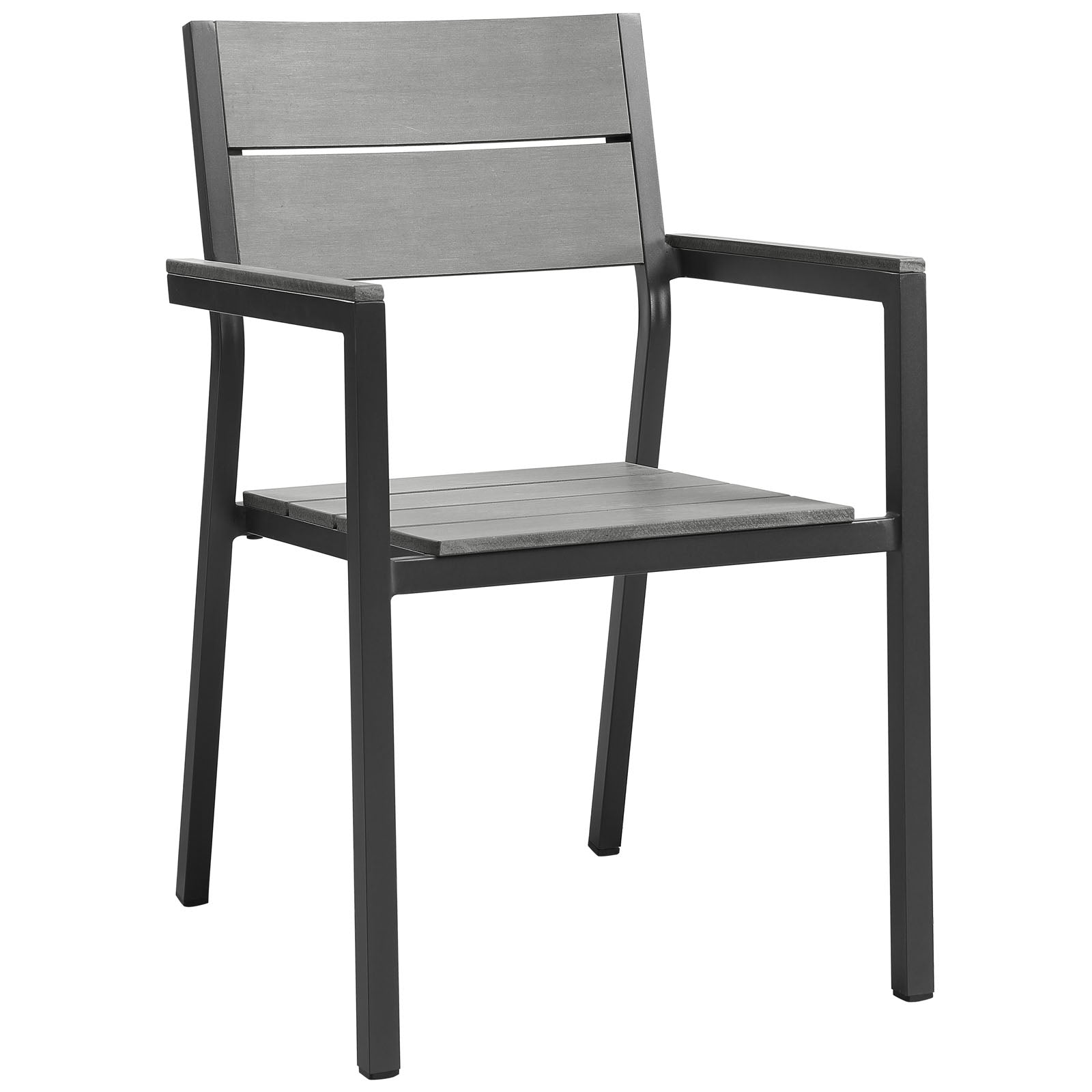 Maine Dining Outdoor Patio Armchair  Brown Gray