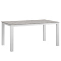 Maine 63 Outdoor Patio Dining Table  White Light Gray