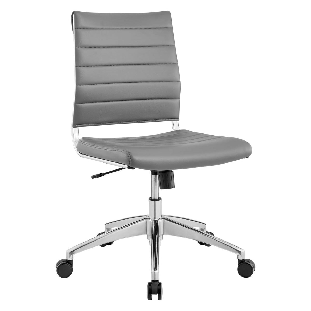 Jive Mid Back Office Chair - Stylish & Functional | Comfortable Seating | Armless Design | Ribbed Vinyl Back | Padded Seat Cushi