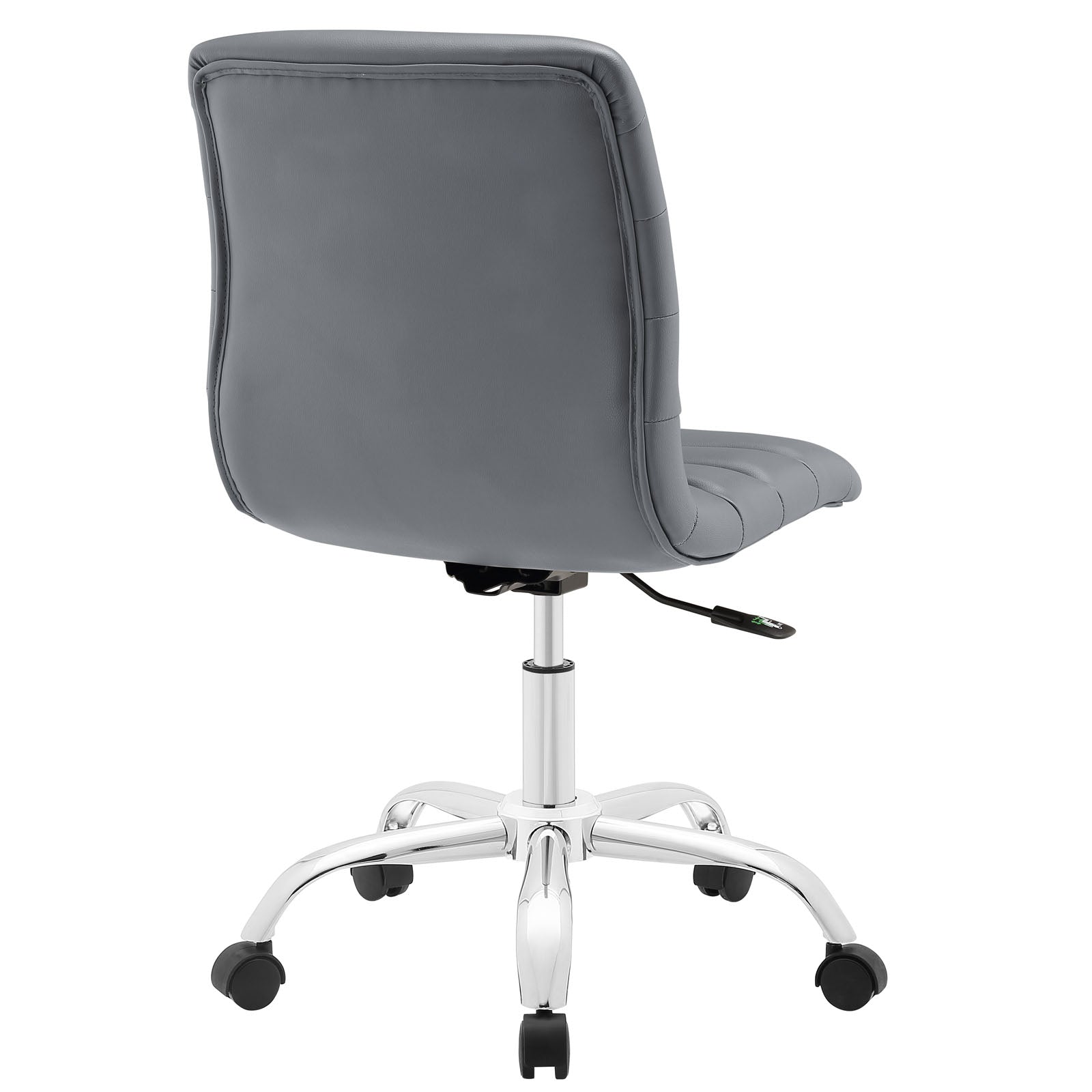 Modway Ripple Ribbed Armless Mid Back Swivel Computer Desk Office Chair In Gray