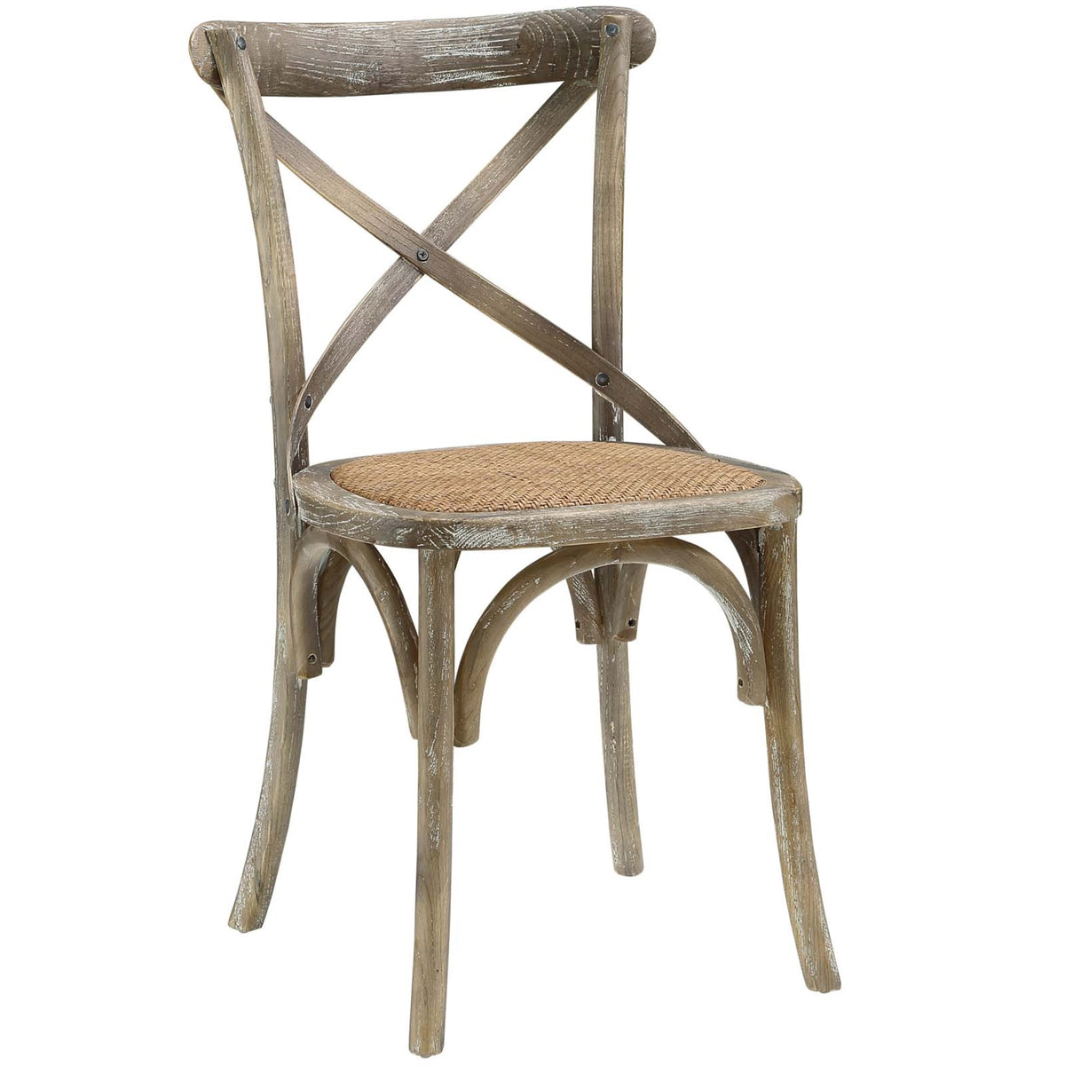 Rustic-Contemporary Dining Side Chair for Nostalgic Moments - Open Wooden Backrest, Tapered Legs - Fully Assembled - Ideal for C