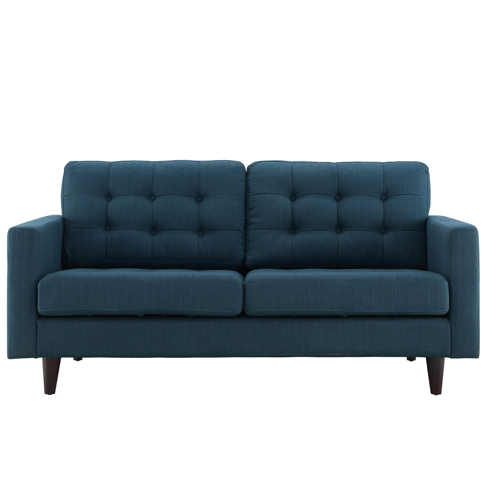 Empress Upholstered Fabric Loveseat - Azure