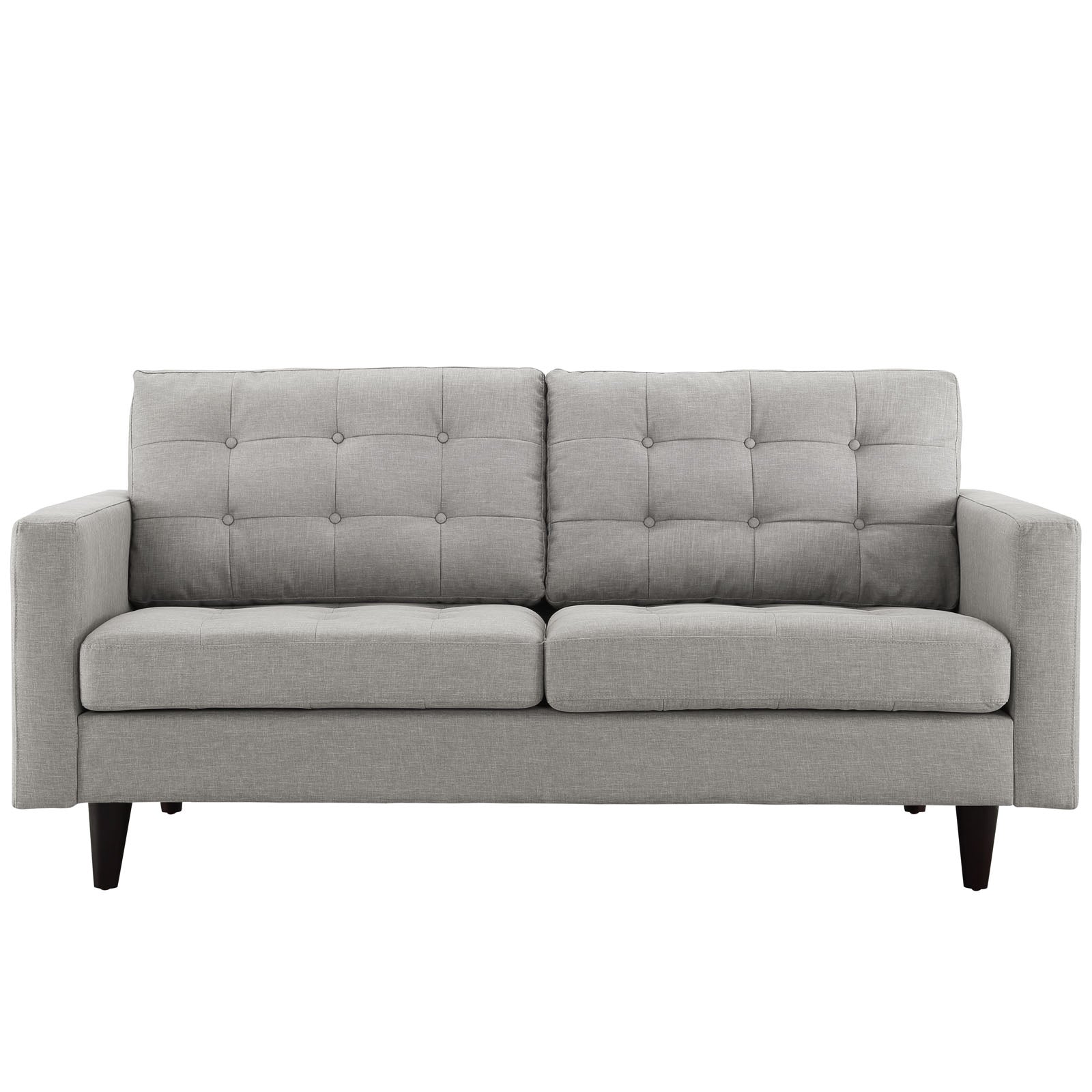 Empress Upholstered Fabric Loveseat - Light Gray