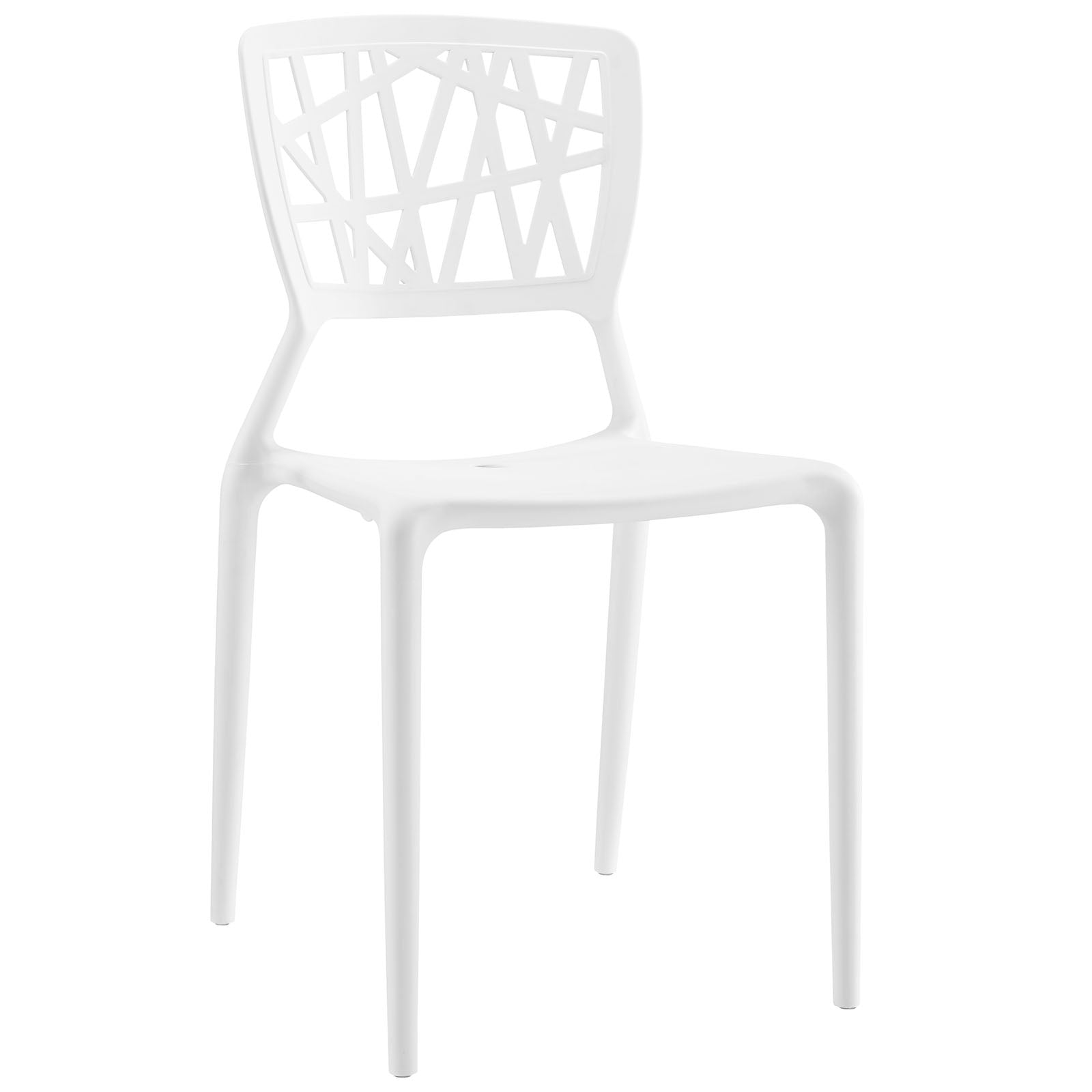 Modway Astro Stacking Accent Kitchen and Dining Room Chair in White - Fully Assembled