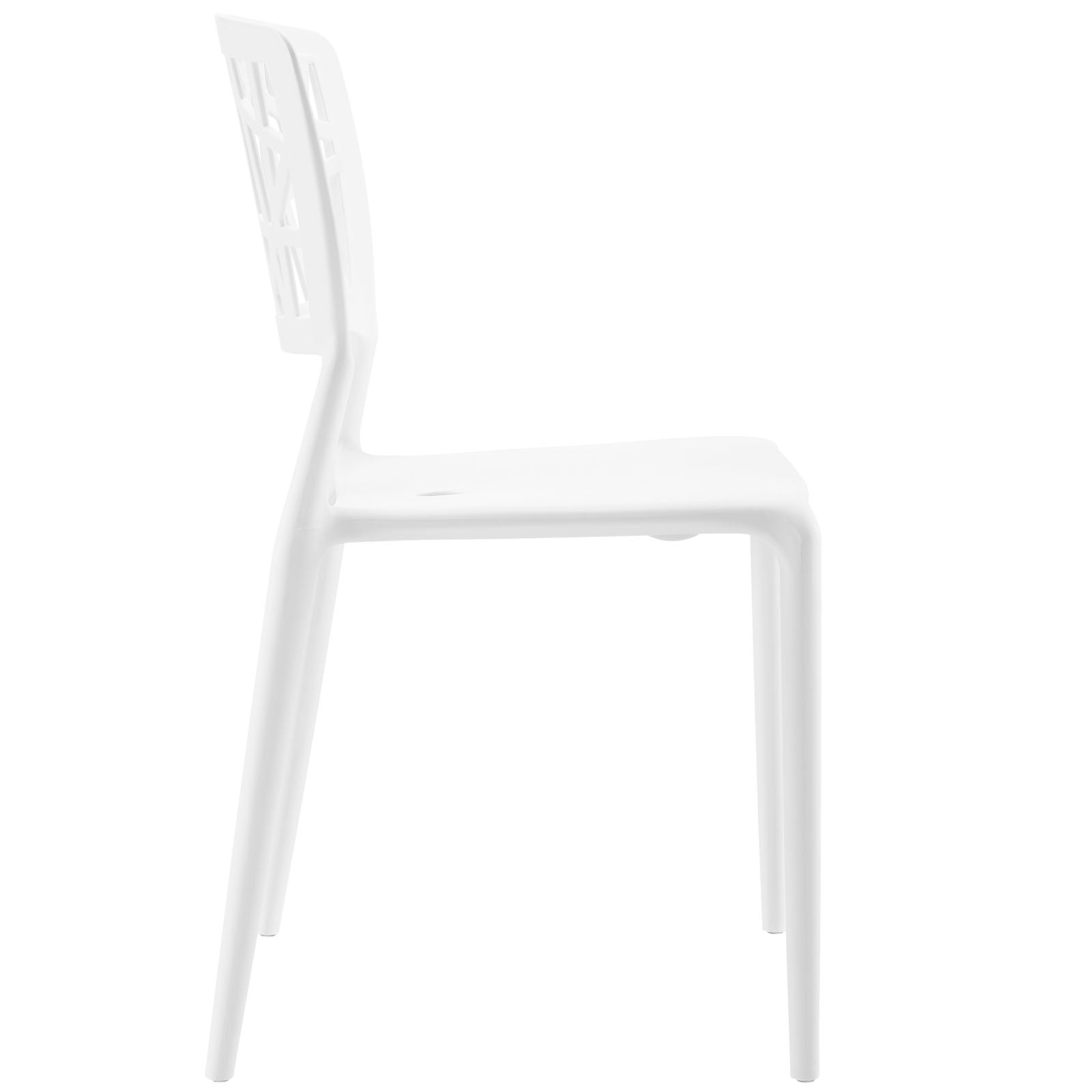Modway Astro Stacking Accent Kitchen and Dining Room Chair in White - Fully Assembled