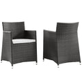 Junction Armchair Outdoor Patio Wicker Set of 2  Brown White