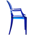 Modway Casper Modern Acrylic Dining Armchairs in Blue - Set of 4