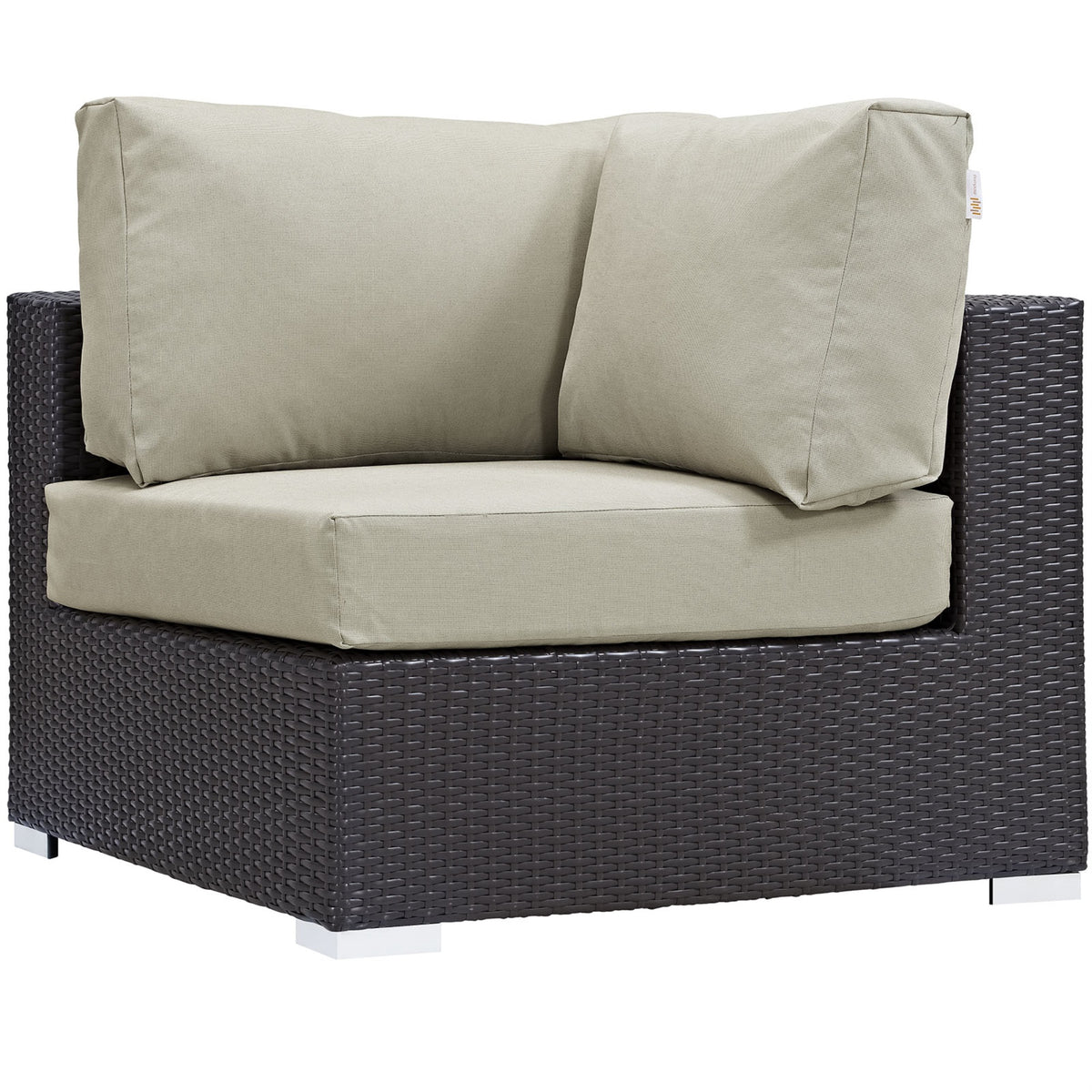 Convene Outdoor Sectional Corner Chair - Durable Rattan & Aluminum Frame, Weather-Resistant Cushions - Perfect for Patio, Backya