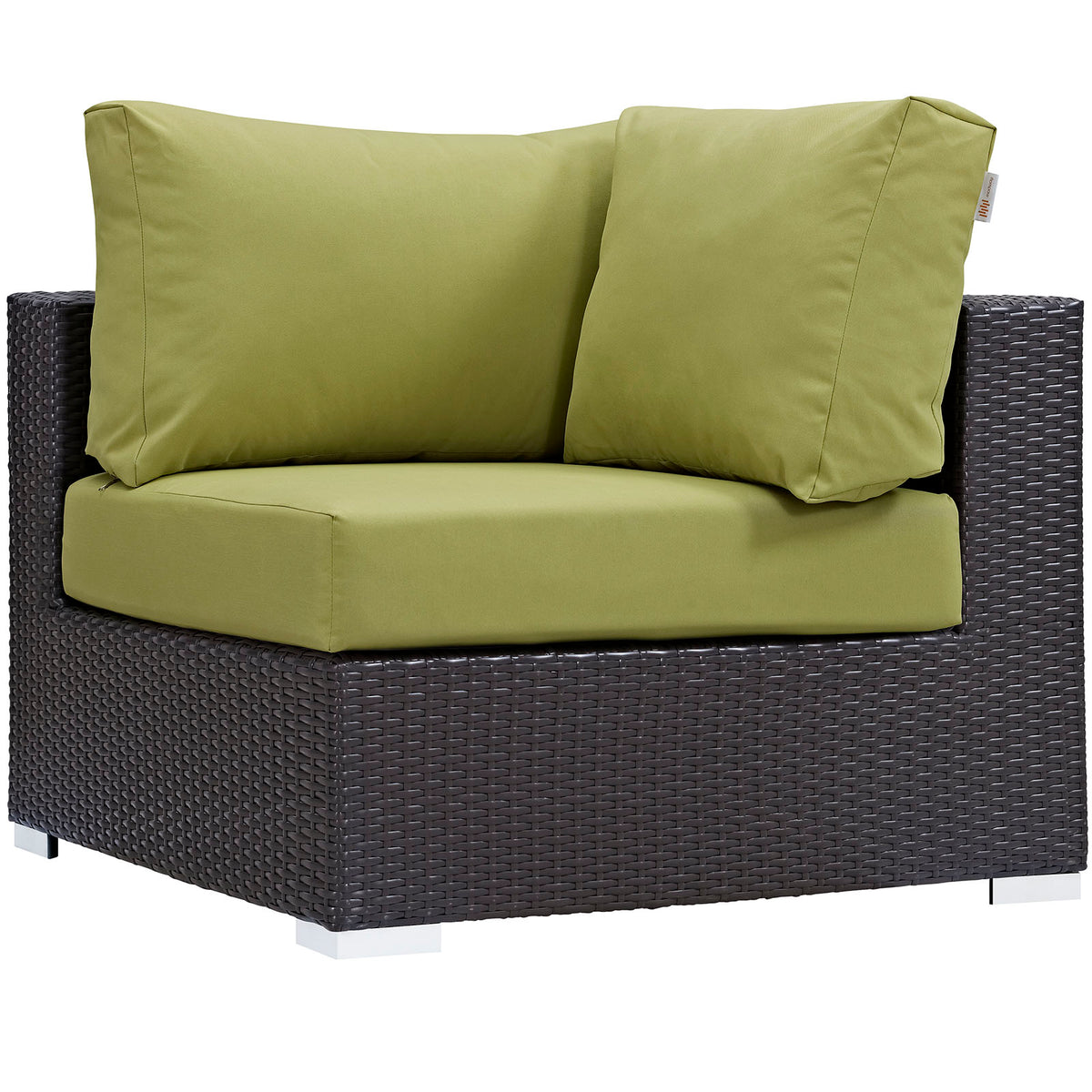 Convene Outdoor Patio Corner  Espresso Peridot