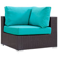 Convene Outdoor Patio Corner  Espresso Turquoise
