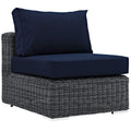 Summon Outdoor Patio Sunbrella Armless  Canvas Navy