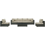 Modway Lily Tufted Faux Leather Upholstered Full Headboard in Brown