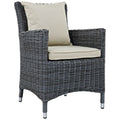 Summon Dining Outdoor Patio Sunbrella Armchair  Antique Canvas Beige