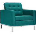 Loft Upholstered Fabric Armchair  Teal