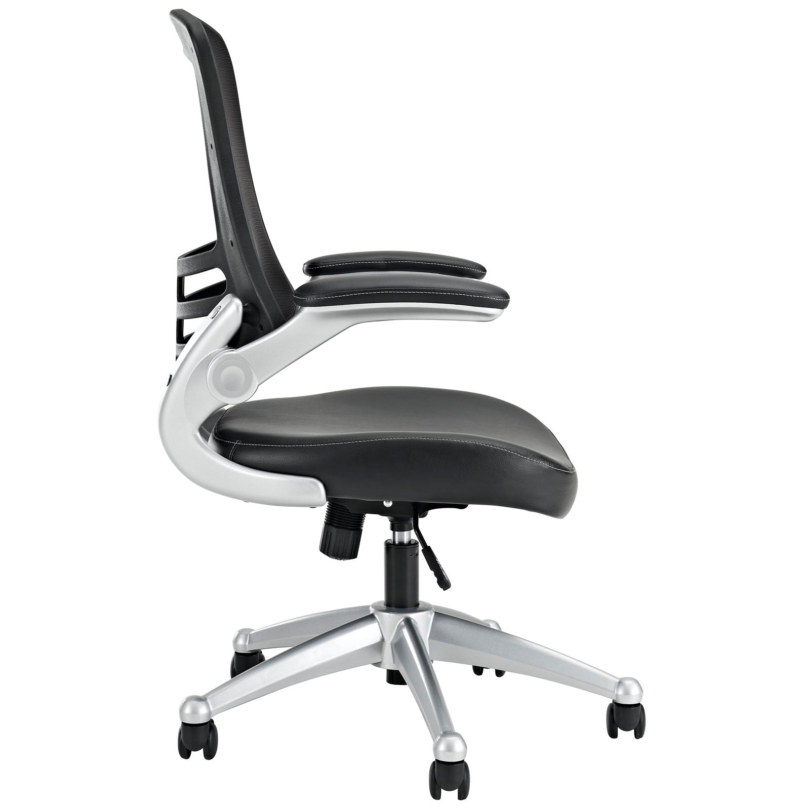 Modway Attainment Mesh Back and Vinyl Seat Modern Office Chair in Black