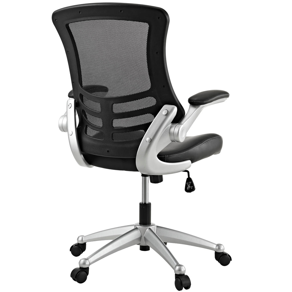 Modway Attainment Mesh Back and Vinyl Seat Modern Office Chair in Black