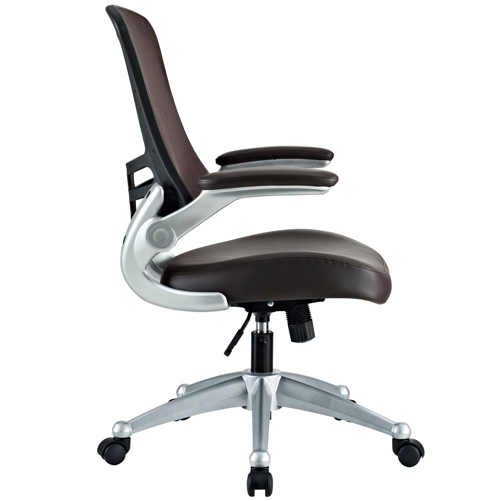 Modway Attainment Mesh Back and Vinyl Seat Modern Office Chair in Brown
