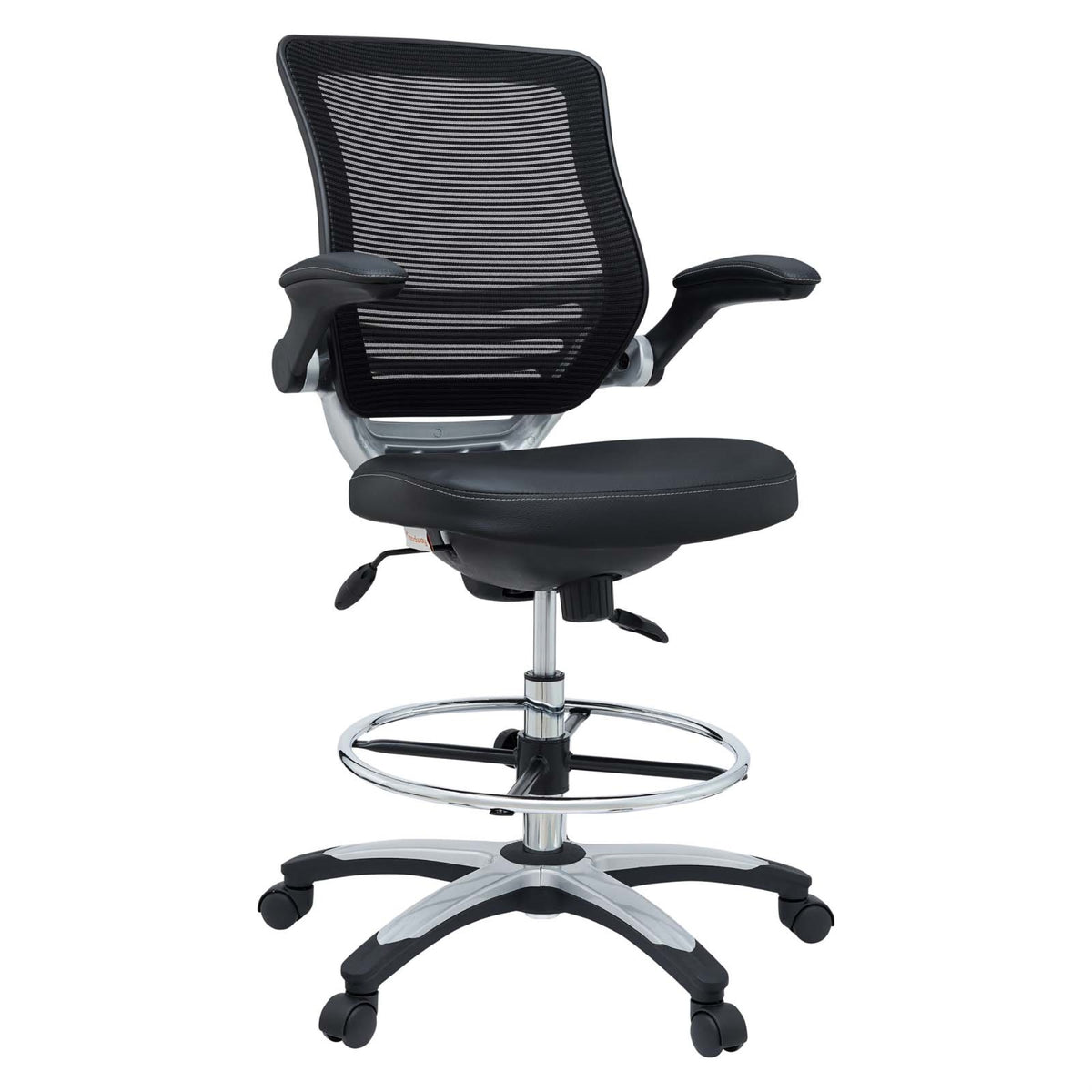 Edge Drafting Stool - Revolutionary Ergonomic Chair with Mesh Back, Padded Seat, Flip-Up Arms, and Footring. Perfect for School,