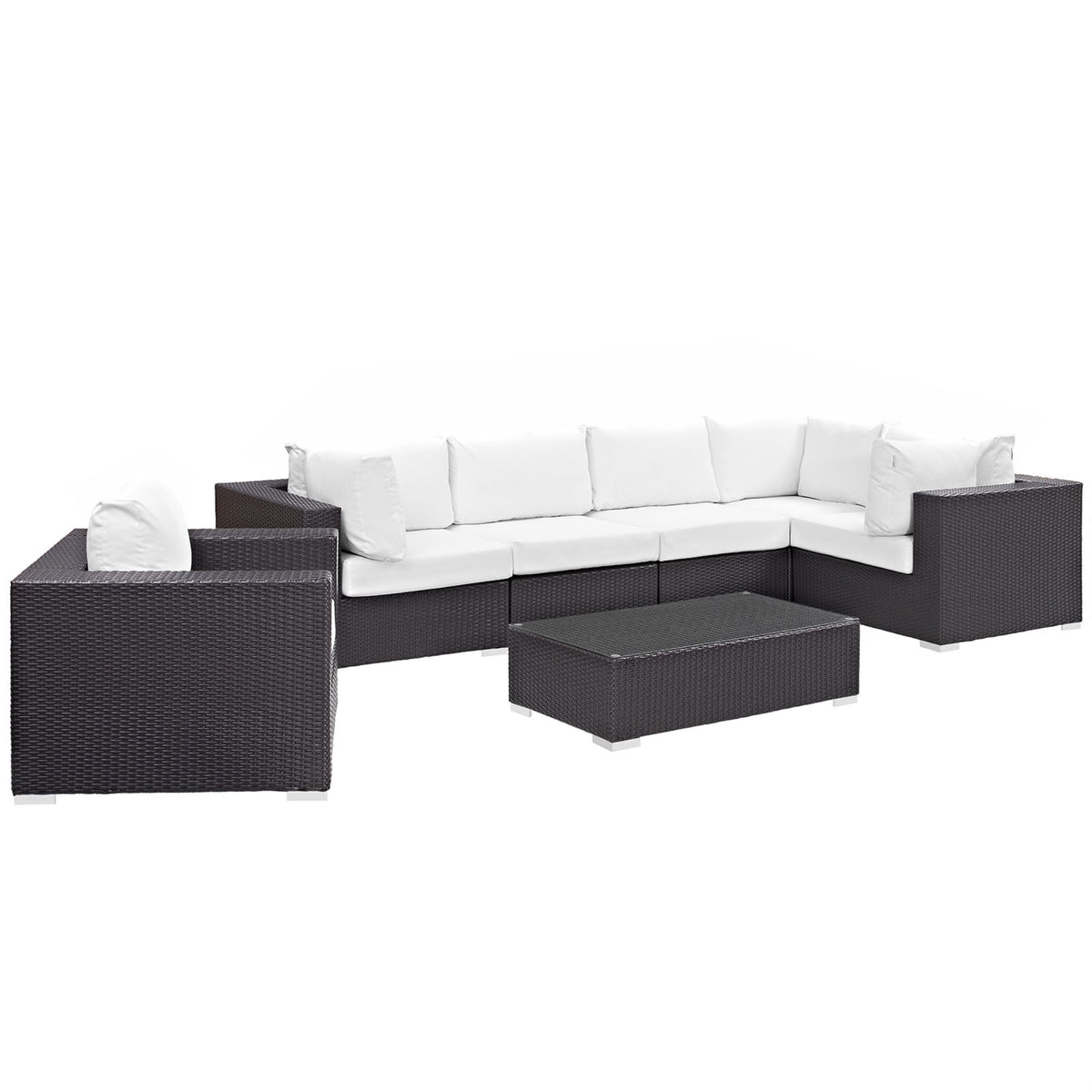 Convene Outdoor Sectional Set - Durable Rattan Weave, Weather-Resistant Cushions, Versatile & Elegant Patio Furniture