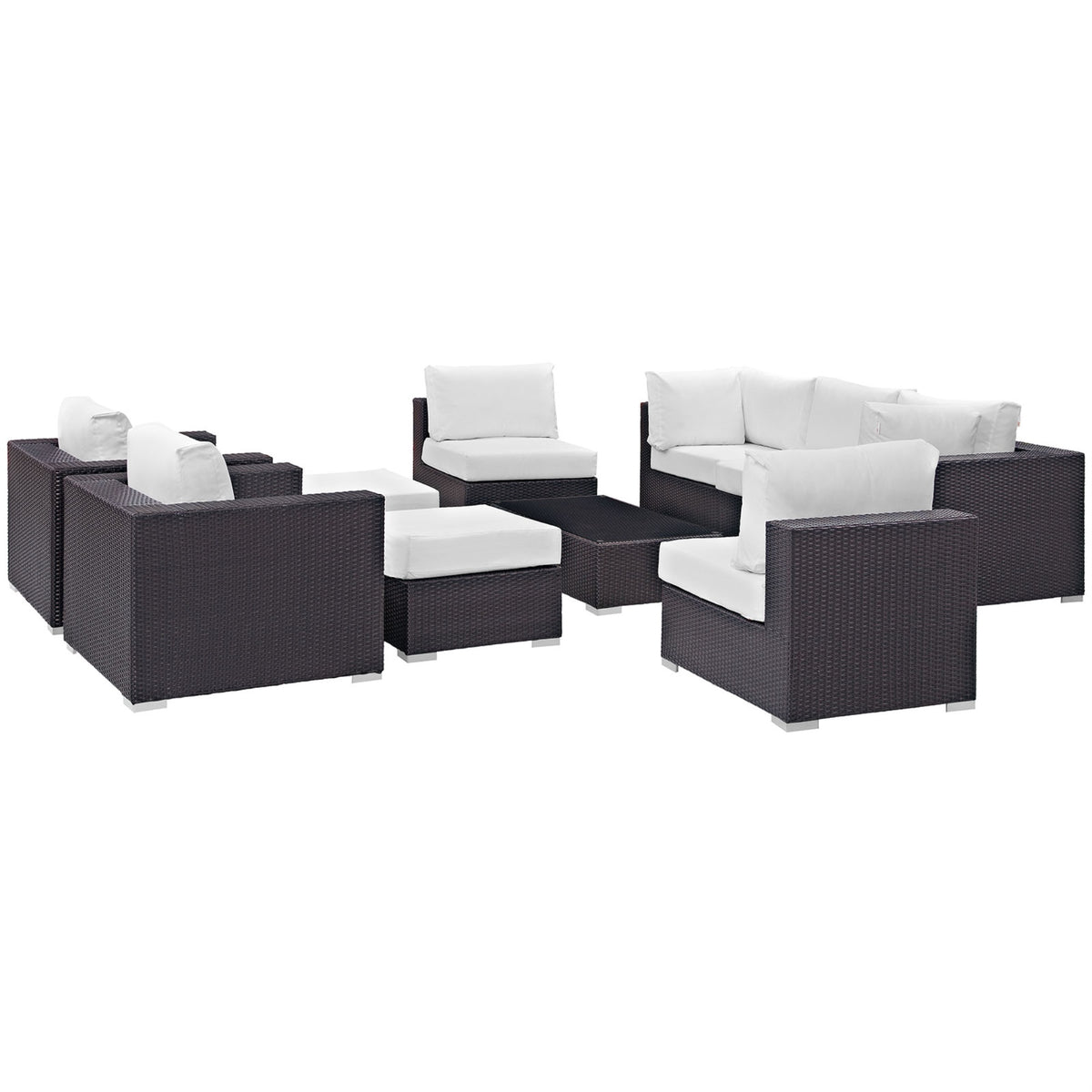 Convene Outdoor Sectional Set - Durable Rattan Weave, Adjustable & Versatile, Weather-Resistant Cushions - Patio Sofa Set with C