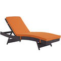 Convene Outdoor Patio Chaise  Espresso Orange