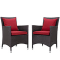 Convene 2 Piece Outdoor Patio Dining Set  Espresso Red