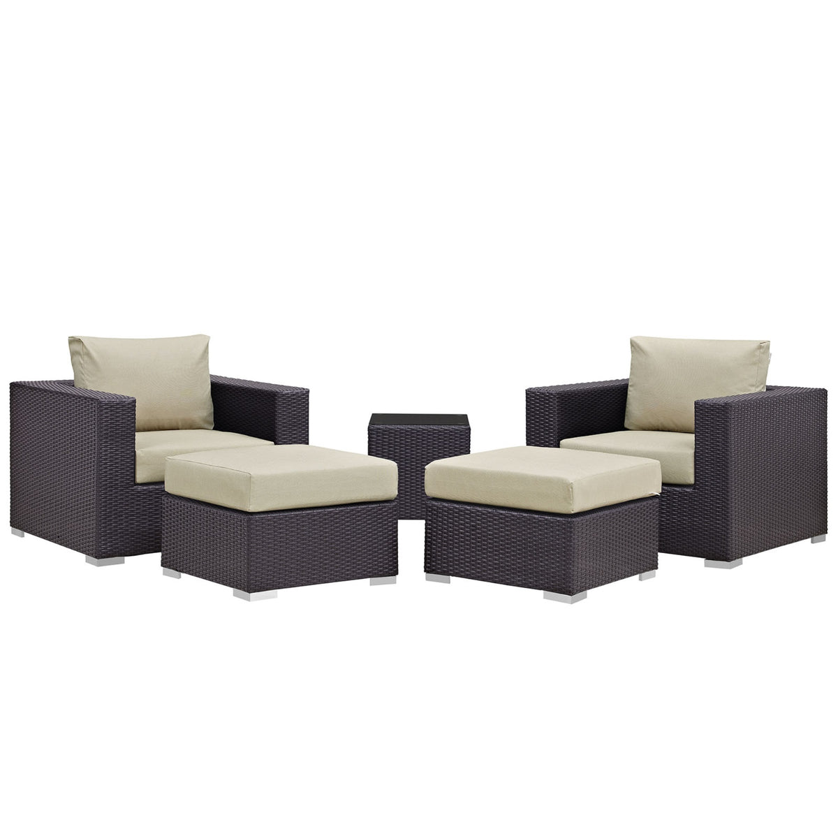 Convene Outdoor Sectional Set - Durable Rattan & Aluminum Frame - Weather-Resistant Cushions - Patio Sofa, Table, Armchairs & Ot