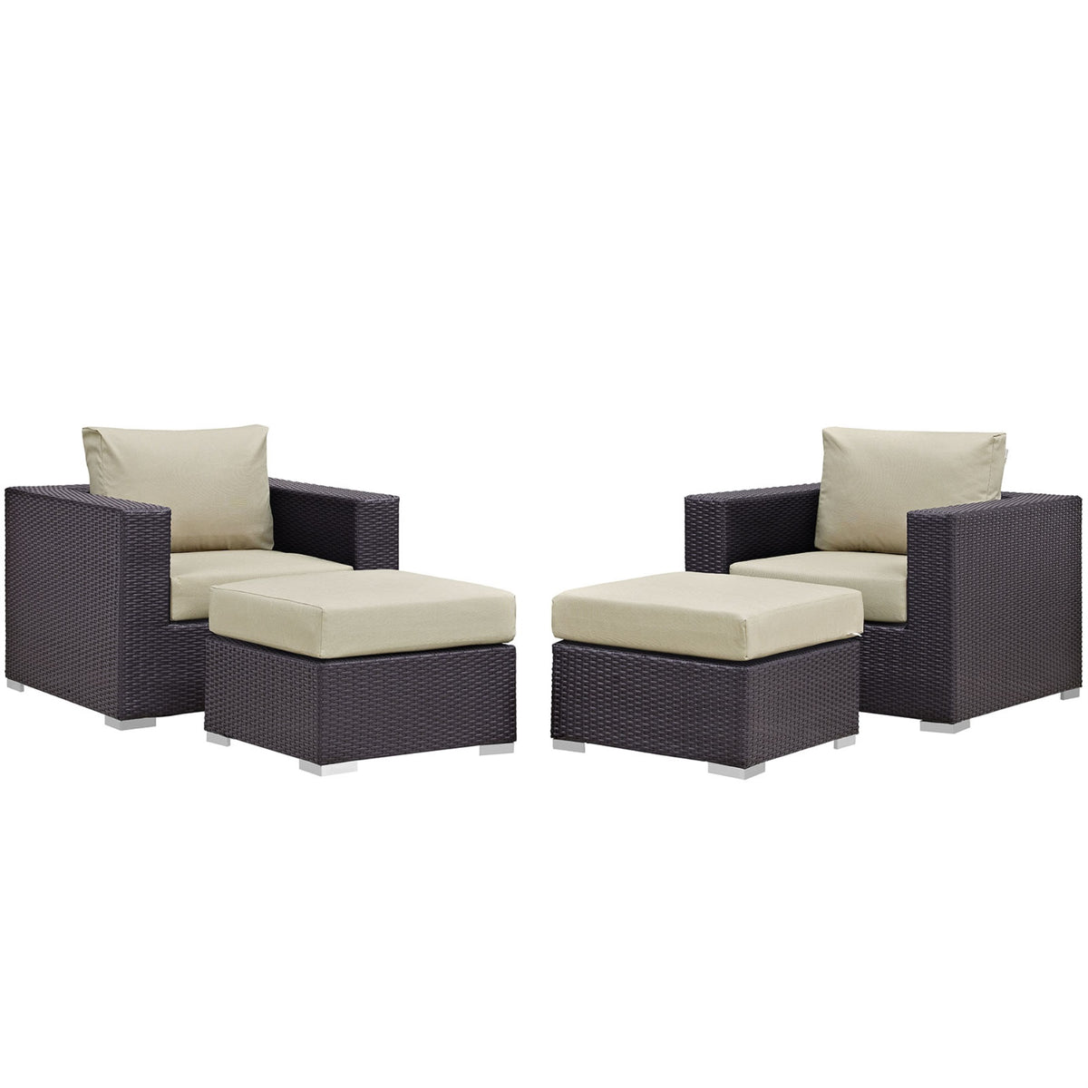 Convene Outdoor Sectional Set - Durable Rattan & Aluminum Frame - Weather-Resistant Cushions - Perfect for Patio, Backyard, Pool