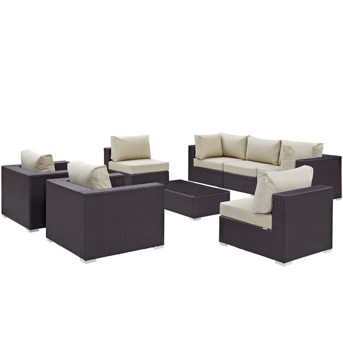 Convene Outdoor Sectional Set - Durable Rattan Weave, All-Weather Cushions, Versatile Furniture for Patio, Backyard, Poolside. I