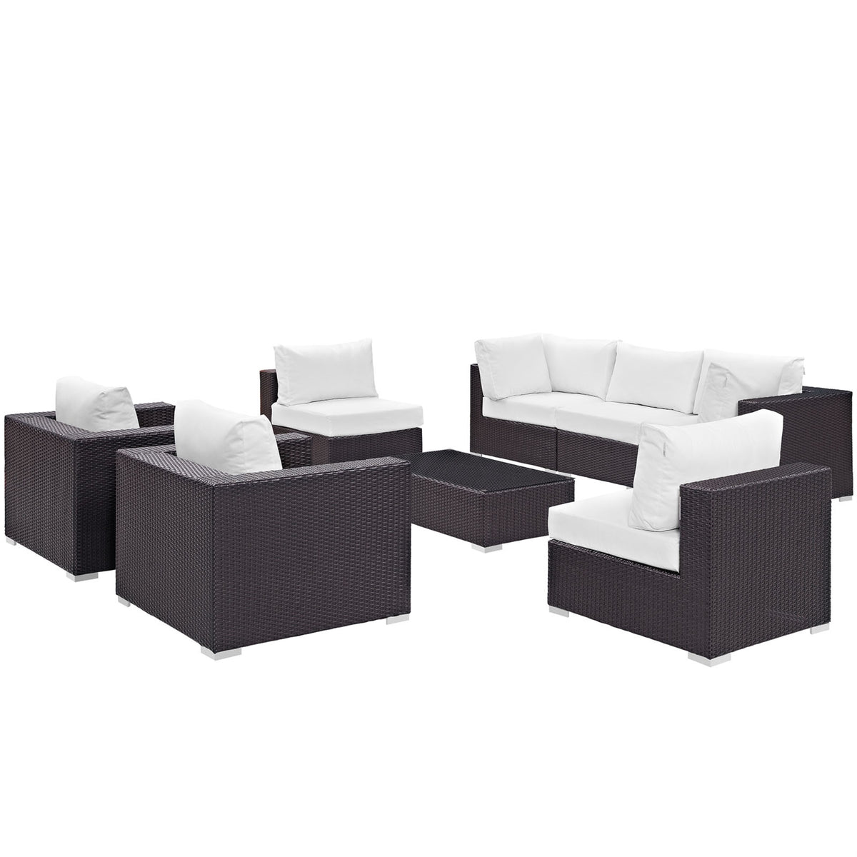 Convene Outdoor Sectional Set - Adjustable, Weather-Resistant, Versatile Patio Furniture with Synthetic Rattan Weave and Aluminu