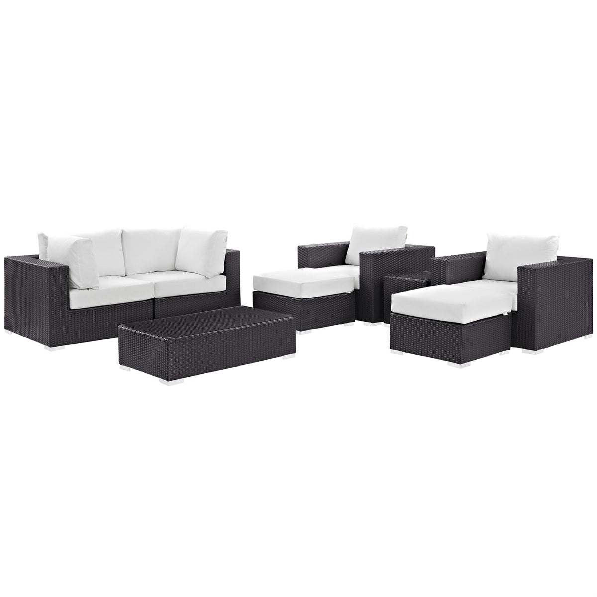 Convene Outdoor Sectional Set - Adjustable, Weather-Resistant, 8 Piece Patio Furniture with Coffee Table, Side Table, Armchair, 