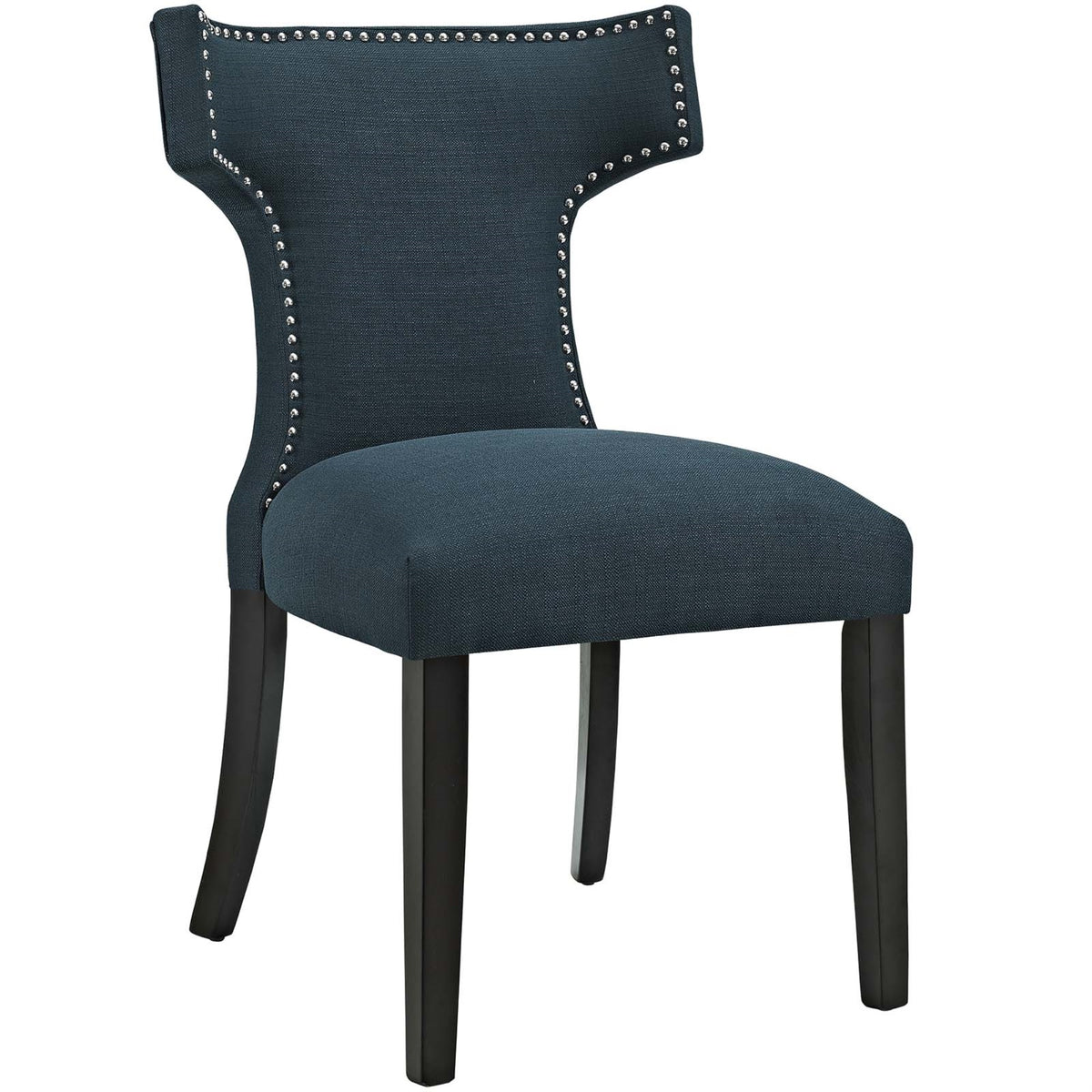 Curve Dining Side Chair - Chic and Sophisticated Design with Nailhead Trim, Generous Padding, Non-Marking Foot Caps, Tapered Woo