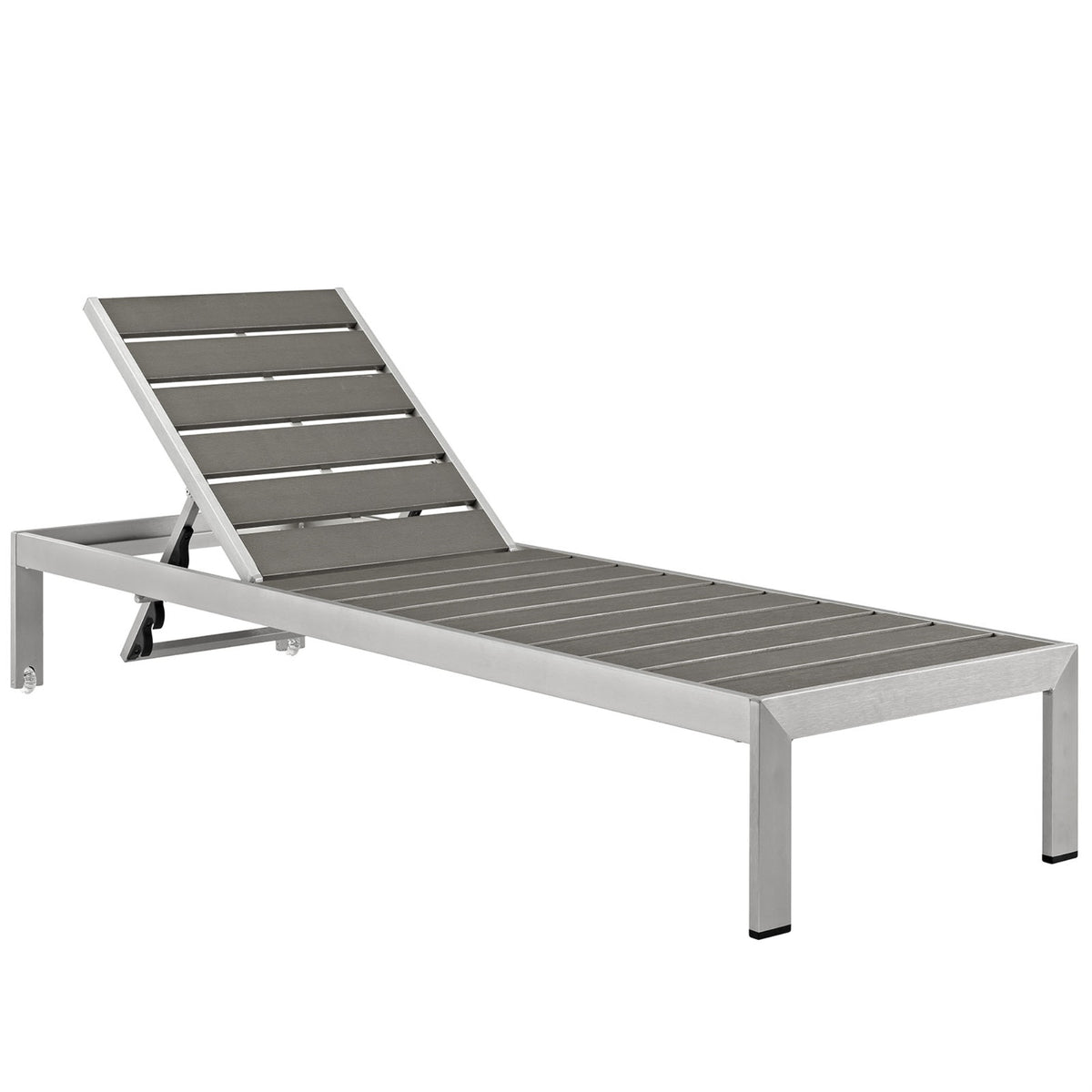 Shore Outdoor Patio Sun Lounger - Sleek & Stylish Aluminum Frame, Easy Assembly, Clear Wheels, Non-Marking Foot Caps, Chic & Min