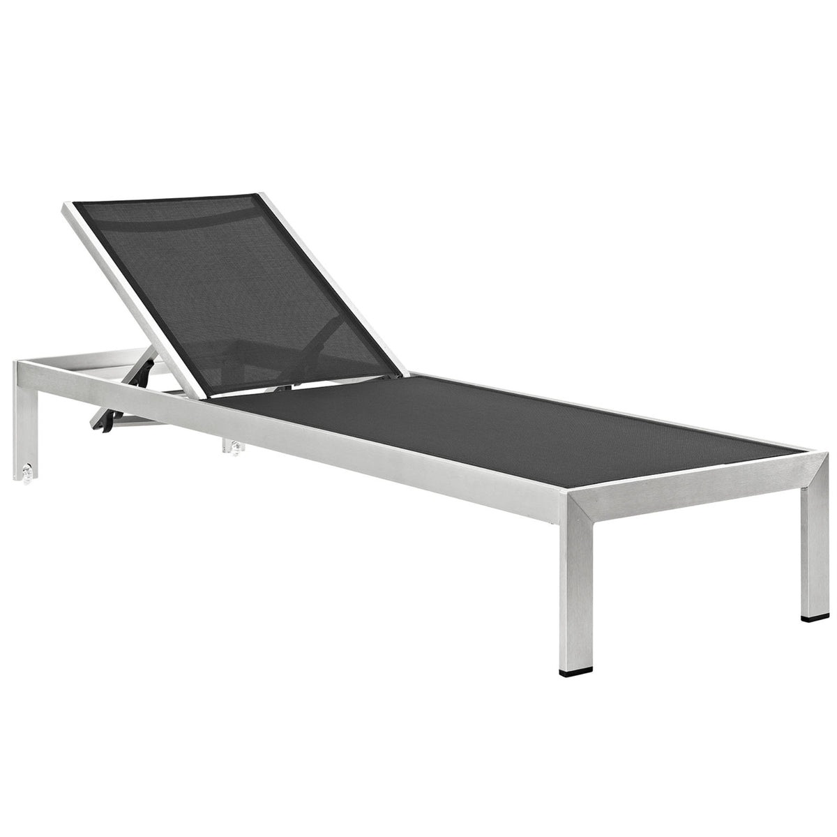 Shore Outdoor Patio Sun Lounger - Sleek & Stylish Aluminum Frame - Easy Assembly - Clear Wheels - Non-Marking Foot Caps - Comfor