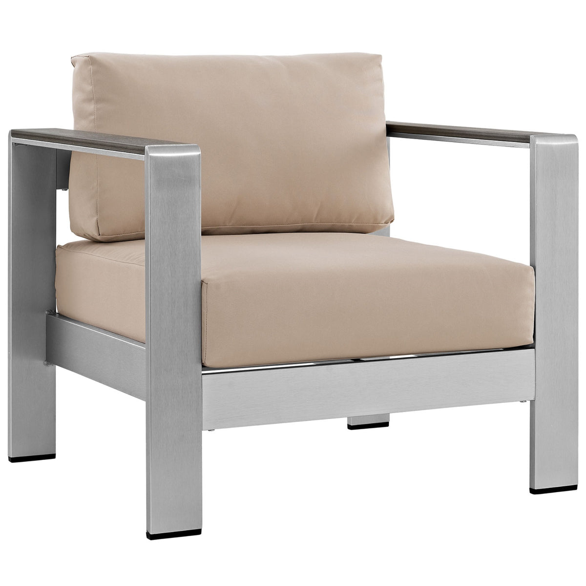 Shore Outdoor Patio Arm Chair - Durable Aluminum Frame, Weather-Tested Fabric, Stylish & Functional - Set of 1