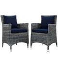 Summon 2 Piece Outdoor Patio Sunbrella Dining Set  Canvas Navy