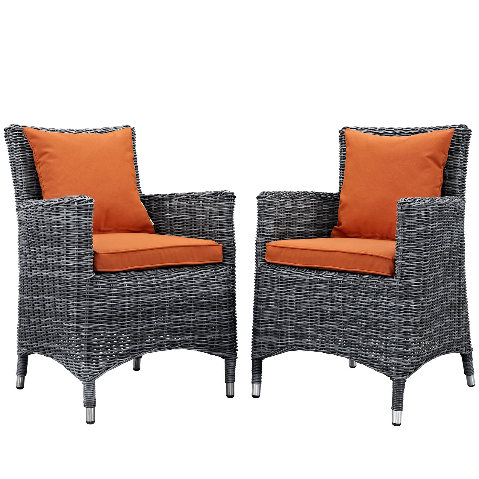 Summon 2 Piece Outdoor Patio Sunbrella Dining Set  Canvas Tuscan