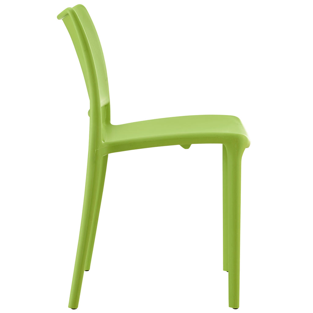 Modway Hipster Contemporary Modern Molded Plastic Stacking Two Dining Chairs in Green