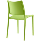 Modway Hipster Contemporary Modern Molded Plastic Stacking Two Dining Chairs in Green