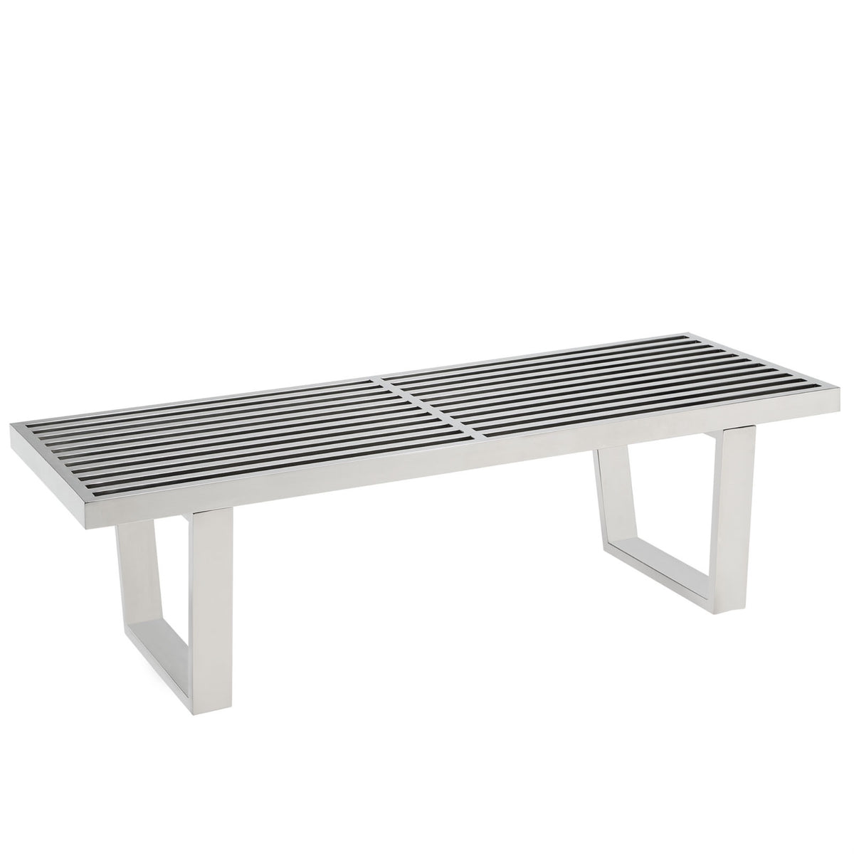 Contemporary and Versatile Sauna 4' Platform Bench in Stainless Steel - Functional, Progressively Designed Table or Bench with S